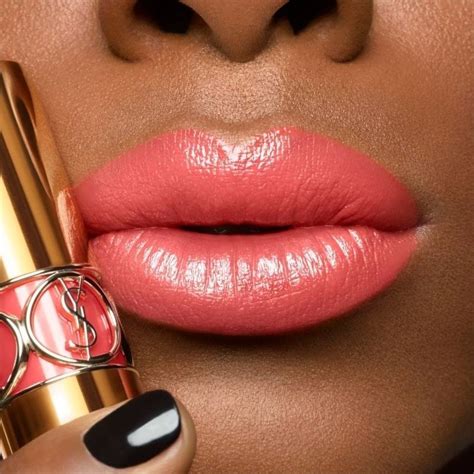 ysl rouge volupte shine 43 dark skin|ysl rouge volupte shine swatches.